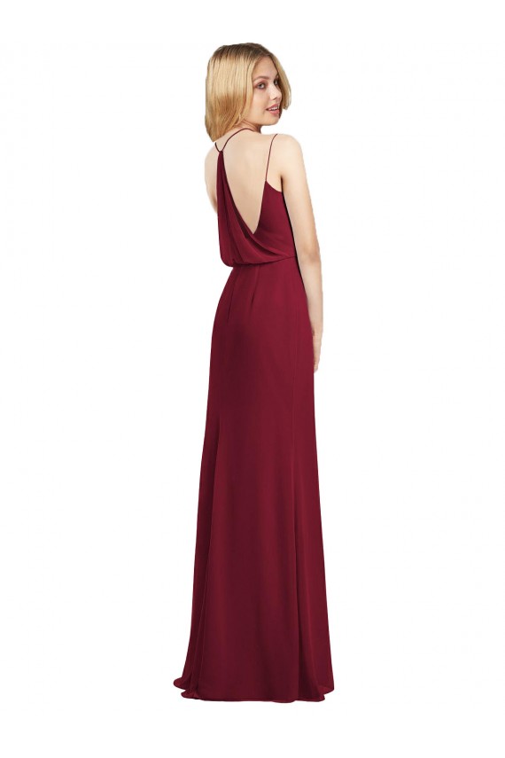 Fábrica de Chiffon Decote V Comprimento Chão Sem Mangas Longo Vestido de Baile Formais