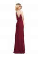 Fábrica de Chiffon Decote V Comprimento Chão Sem Mangas Longo Vestido de Baile Formais