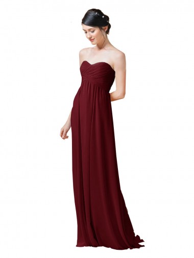 Fábrica de Chiffon Amor Comprimento Chão Sem Mangas Vestido de Madrinha