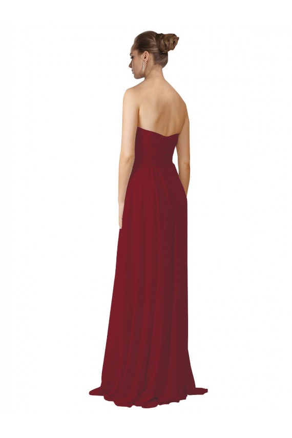 Fábrica de Chiffon Amor Comprimento Chão Sem Mangas Vestido de Madrinha