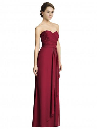Fábrica de Chiffon Amor Comprimento Chão Sem Mangas Vestidos Formais / Vestidos de Madrinha