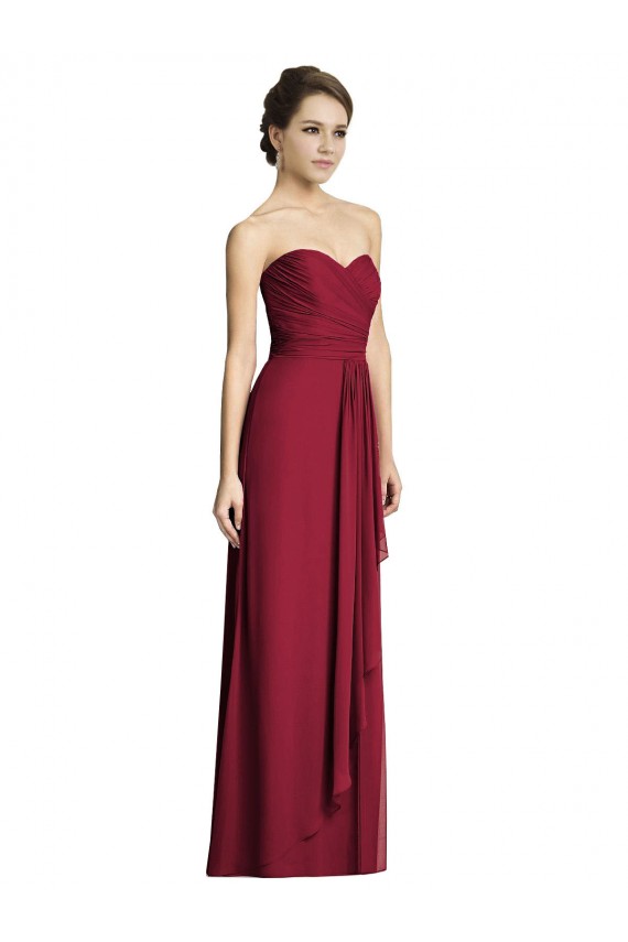 Fábrica de Chiffon Amor Comprimento Chão Sem Mangas Vestidos Formais / Vestidos de Madrinha