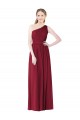 Fábrica de Chiffon Um Ombro Comprimento Chão Sem Mangas Linha A Vestido de Madrinha