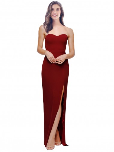 Fábrica de Lombar Crepe Esticado Amor Comprimento Chão Sem Mangas Bainha Vestidos de Madrinha / Vestidos de Noite / Vestidos de Festa