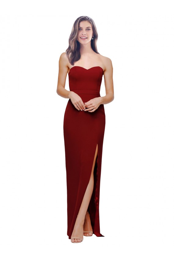 Fábrica de Lombar Crepe Esticado Amor Comprimento Chão Sem Mangas Bainha Vestidos de Madrinha / Vestidos de Noite / Vestidos de Festa