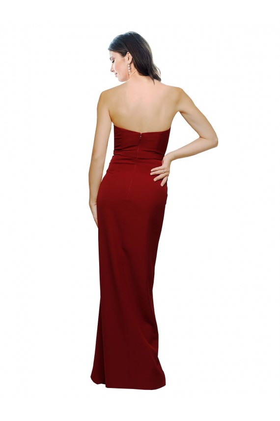Fábrica de Lombar Crepe Esticado Amor Comprimento Chão Sem Mangas Bainha Vestidos de Madrinha / Vestidos de Noite / Vestidos de Festa