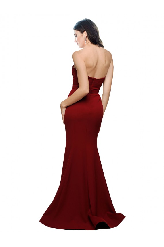 Fábrica de Lombar Crepe Esticado Amor Comprimento Chão Sem Mangas Bainha Longo Vestidos de Madrinha / Vestidos de Noite / Vestidos de Festa