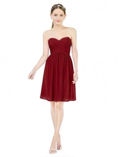 Fábrica de Chiffon Amor Comprimento Joelho Sem Mangas Vestidos de Madrinha / Vestidos de Cocktail / Vestidos de Homecoming