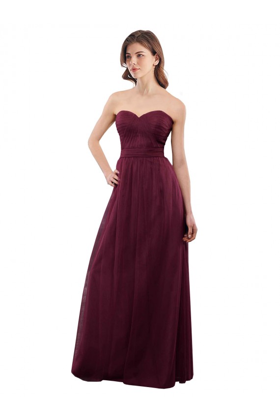 Fábrica de Lombar Tule Amor Comprimento Chão Sem Mangas Longo Vestidos de Madrinha