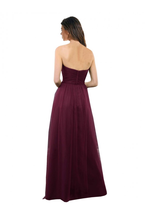 Fábrica de Lombar Tule Amor Comprimento Chão Sem Mangas Longo Vestidos de Madrinha