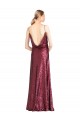 Fábrica de Lantejoulas Cabeçada Comprimento Chão Sem Mangas Vestidos de Madrinha / Vestidos de Noite / Vestidos de Festa