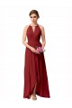 Fábrica de Chiffon Decote Alto Alto Baixo Sem Mangas Alto Baixo, Vestidos de Madrinha