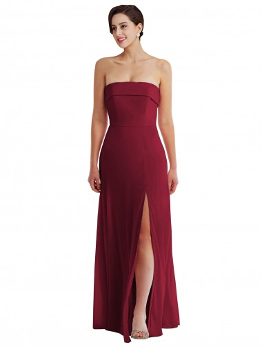 Fábrica de Lombar Chiffon Sem alças Comprimento Chão Sem Mangas Vestidos de Madrinha / Vestidos de Noite