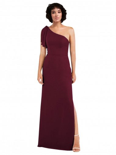 Fábrica de Chiffon Um Ombro Comprimento Chão Sem Mangas Vestidos de Madrinha / Vestidos de Noite