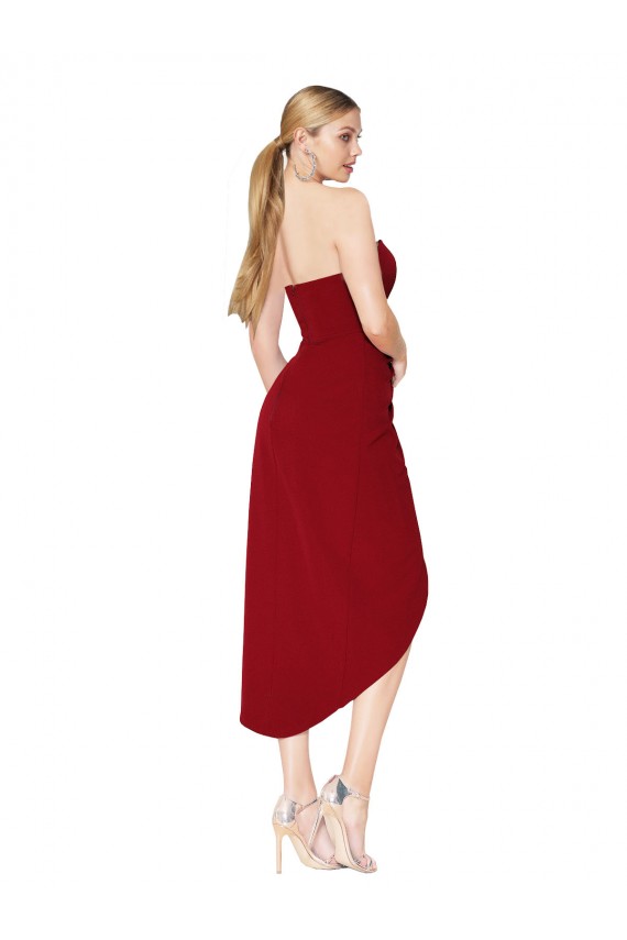 Fábrica de Crepe Esticado Amor Comprimento Joelho Sem Mangas Vestidos de Madrinha / Vestidos de Noite / Vestidos de Festa