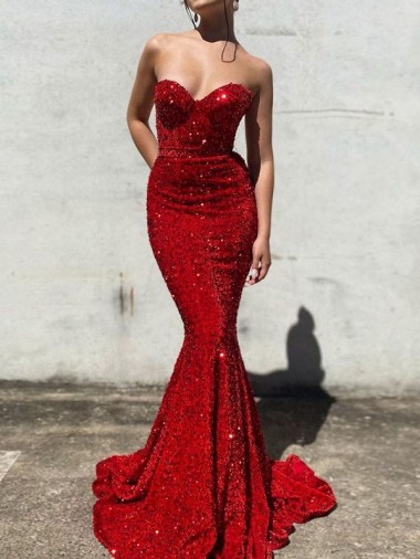 Fábrica de Lantejoulas Veludo Amor Comboio Corte Sem Mangas Sereia Vestidos de Festa