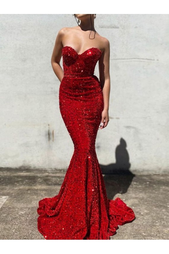 Fábrica de Lantejoulas Veludo Amor Comboio Corte Sem Mangas Sereia Vestidos de Festa