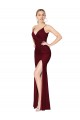 Fábrica de Costas em V Chiffon Decote V Comprimento Chão Sem Mangas Sereia Vestidos de Madrinha / Vestidos de Noite / Vestidos de Festa