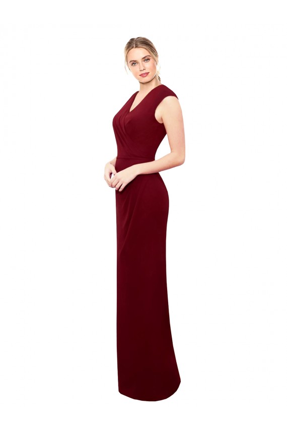 Fábrica de Buraco da fechadura Chiffon Decote V Comprimento Chão Sem Mangas Vestidos de Madrinha / Vestidos de Festa