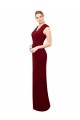 Fábrica de Buraco da fechadura Chiffon Decote V Comprimento Chão Sem Mangas Vestidos de Madrinha / Vestidos de Festa