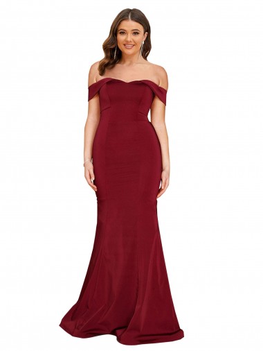 Fábrica de Spandex Fora do Ombro Comprimento Chão Sem Mangas Vestidos de Madrinha / Vestidos de Noite / Vestidos de Festa