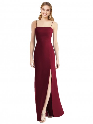 Fábrica de Amarrar para trás Chiffon Alças finas Comprimento Chão Sem Mangas Vestidos de Madrinha