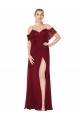 Fábrica de Costas em V Chiffon Fora do Ombro Comprimento Chão Ombro Frio Vestidos de Madrinha / Vestidos de Noite / Vestidos de Festa