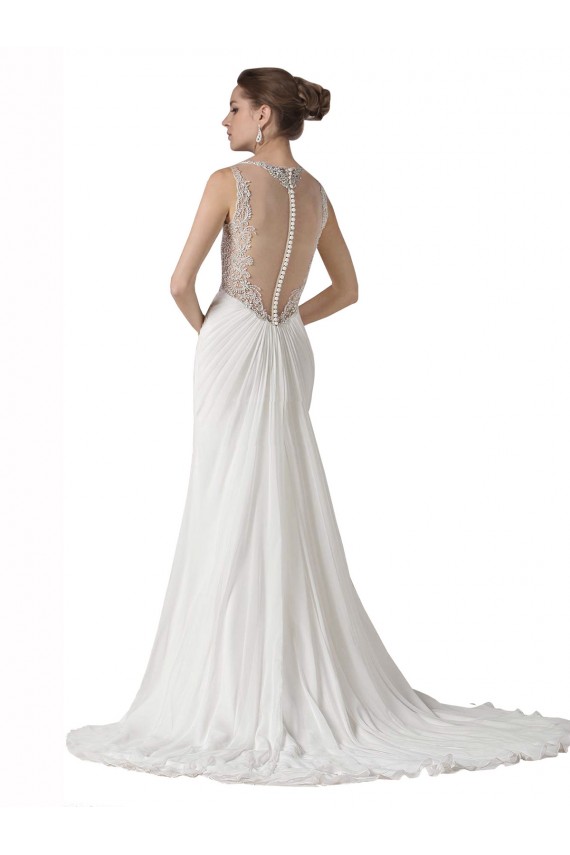 Fábrica de Chiffon Amor Comboio Capela Sem Mangas Vestidos de Noiva na Praia