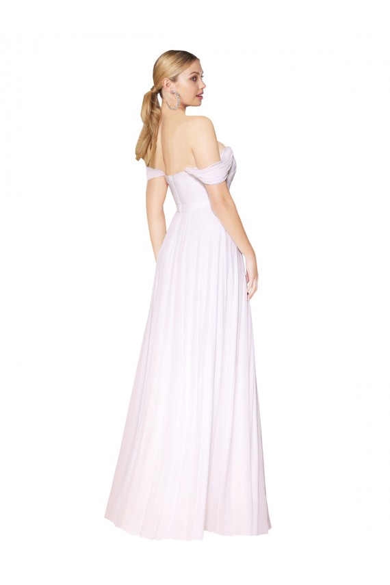 Fábrica de Chiffon Fora do Ombro Comprimento Chão Sem Mangas Longo Vestidos de Madrinha / Vestidos de Noite / Vestidos de Festa