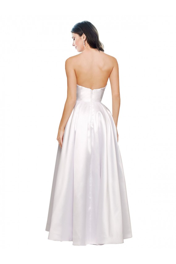 Fábrica de Lombar Cetim Elástico Sem alças Comprimento Chão Sem Mangas Vestidos de Madrinha / Vestidos de Noite / Vestidos de Festa