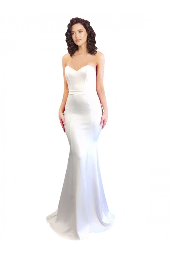 Fábrica de Lombar Crepe Esticado Amor Comprimento Chão Sem Mangas Sereia Vestidos de Madrinha / Vestidos de Noite / Vestidos de Festa