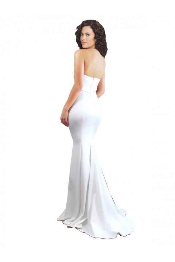Fábrica de Lombar Crepe Esticado Amor Comprimento Chão Sem Mangas Sereia Vestidos de Madrinha / Vestidos de Noite / Vestidos de Festa