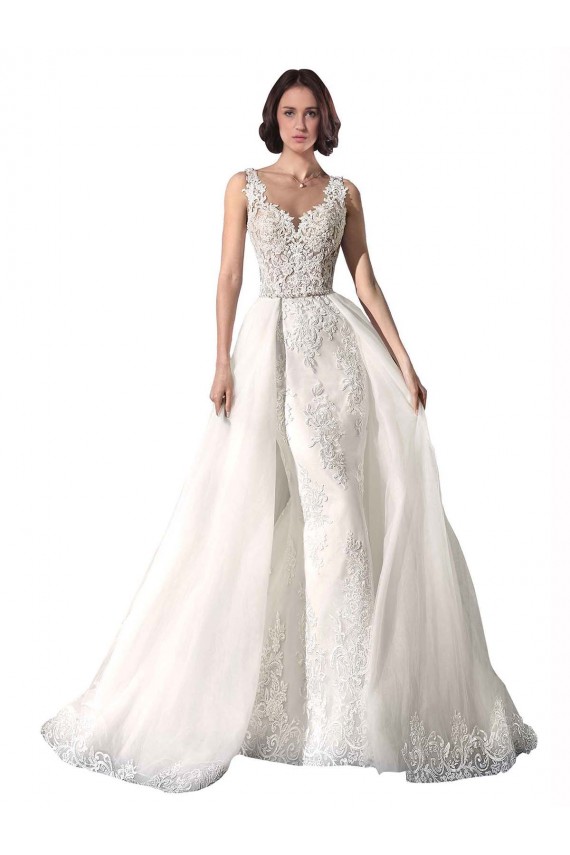 Fábrica de Tule & Renda Amor Comboio Capela Sem Mangas Sereia Longo Vestidos de Noiva