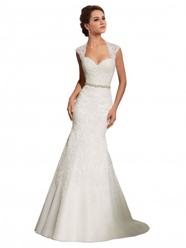 Fábrica de Buraco da fechadura Tule & Renda Amor Comboio Capela Mangas Curtas Vestidos de Noiva