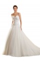 Fábrica de Tule & Renda Amor Comboio Capela Sem Mangas Vestido de Baile Vestidos de Noiva
