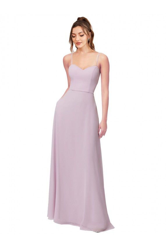 Fábrica de Chiffon Amor Comprimento Chão Sem Mangas Brilho Rosa Vestidos de Madrinha