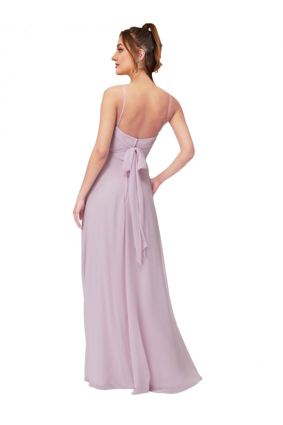 Fábrica de Chiffon Amor Comprimento Chão Sem Mangas Brilho Rosa Vestidos de Madrinha