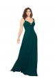 Fábrica de Lombar Chiffon Decote V Comprimento Chão Sem Mangas Longo Vestidos de Madrinha