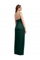 Fábrica de Lombar Cetim Elástico Alças finas Comprimento Chão Sem Mangas Longo Vestidos de Madrinha / Vestidos de Noite / Vestidos de Festa