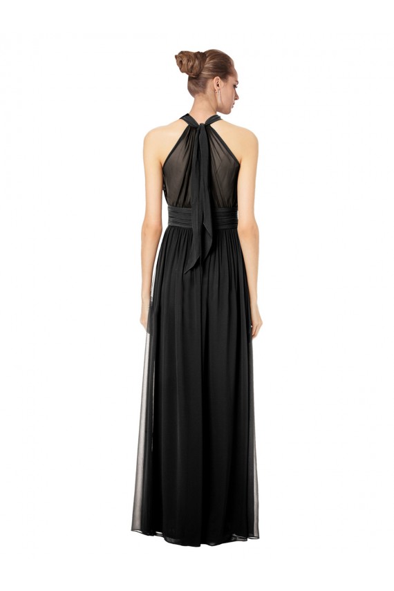 Fábrica de Buraco da fechadura Chiffon Cabeçada Comprimento Chão Sem Mangas Caçador Verde Vestidos de Madrinha