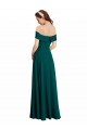 Fábrica de Chiffon Fora do Ombro Comprimento Chão Mangas Curtas Linha A Longo Vestidos de Madrinha