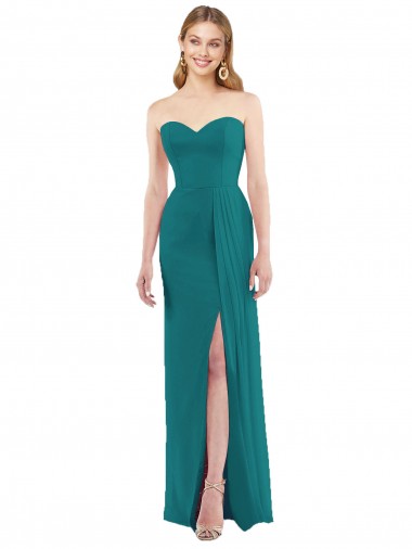 Fábrica de Chiffon Amor Comprimento Chão Sem Mangas Trombeta Longo Vestidos de Madrinha