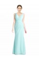 Fábrica de Chiffon & Renda Decote V Comprimento Chão Sem Mangas Longo Vestidos de Madrinha