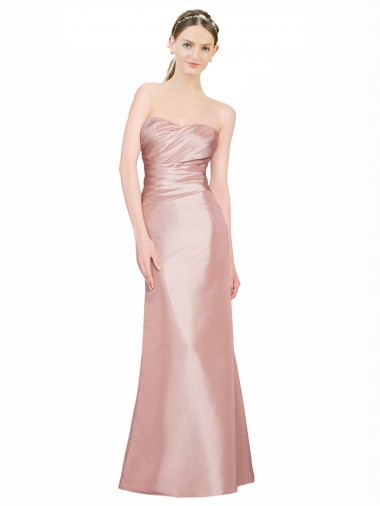 Fábrica de Lombar Cetim Elástico Amor Comprimento Chão Sem Mangas Longo Vestidos de Madrinha / Vestidos de Noite / Vestidos de Festa