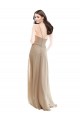 Fábrica de Chiffon Decote Alto Comprimento Chão Sem Mangas Champanhe Vestidos de Madrinha