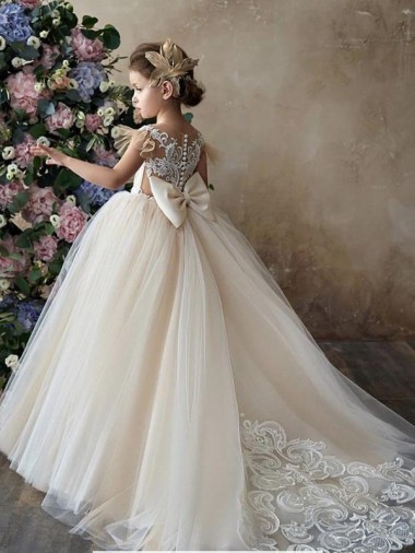 Fábrica de Tule & Renda Amor Comboio Capela Sem Mangas Vestidos para Meninas de Flores