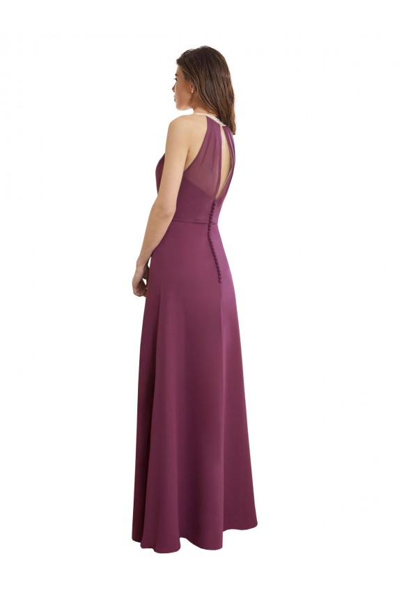 Fábrica de Buraco da fechadura Chiffon Amor Comprimento Chão Sem Mangas Vestidos de Festa / Vestidos de Madrinha
