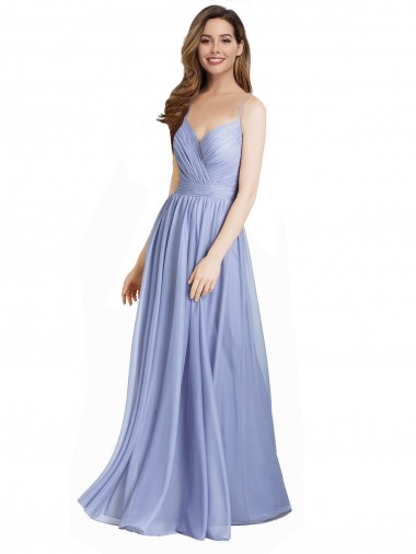 Fábrica de Abrir de volta Chiffon & Renda Amor Comprimento Chão Sem Mangas Vestidos de Madrinha