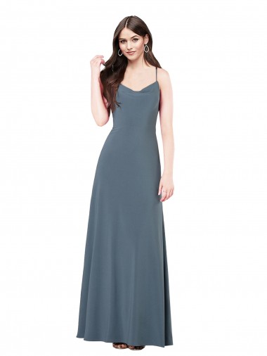 Fábrica de Lombar Spandex Decote V Comprimento Chão Sem Mangas Vestidos de Madrinha / Vestidos de Festa