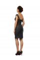 Fábrica de Chiffon & Renda Fora do Ombro Comprimento Joelho Sem Mangas Vestidos de Madrinha / Vestidos de Cocktail